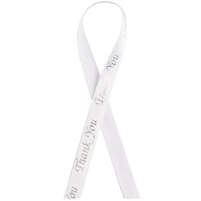 RIBBON THANK YOU SILVER .375INX5Y 