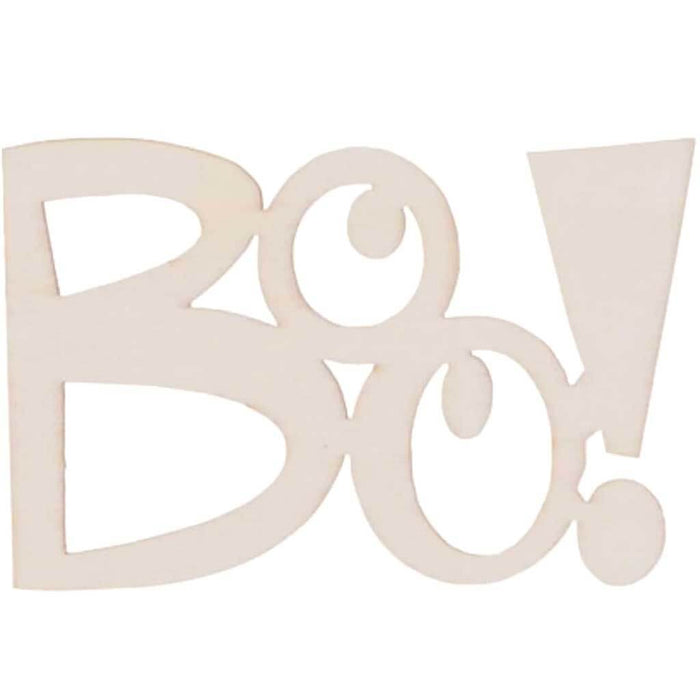 Laser Cut Wood Boo DECORations Unfinished 5 x 3.25 inches 