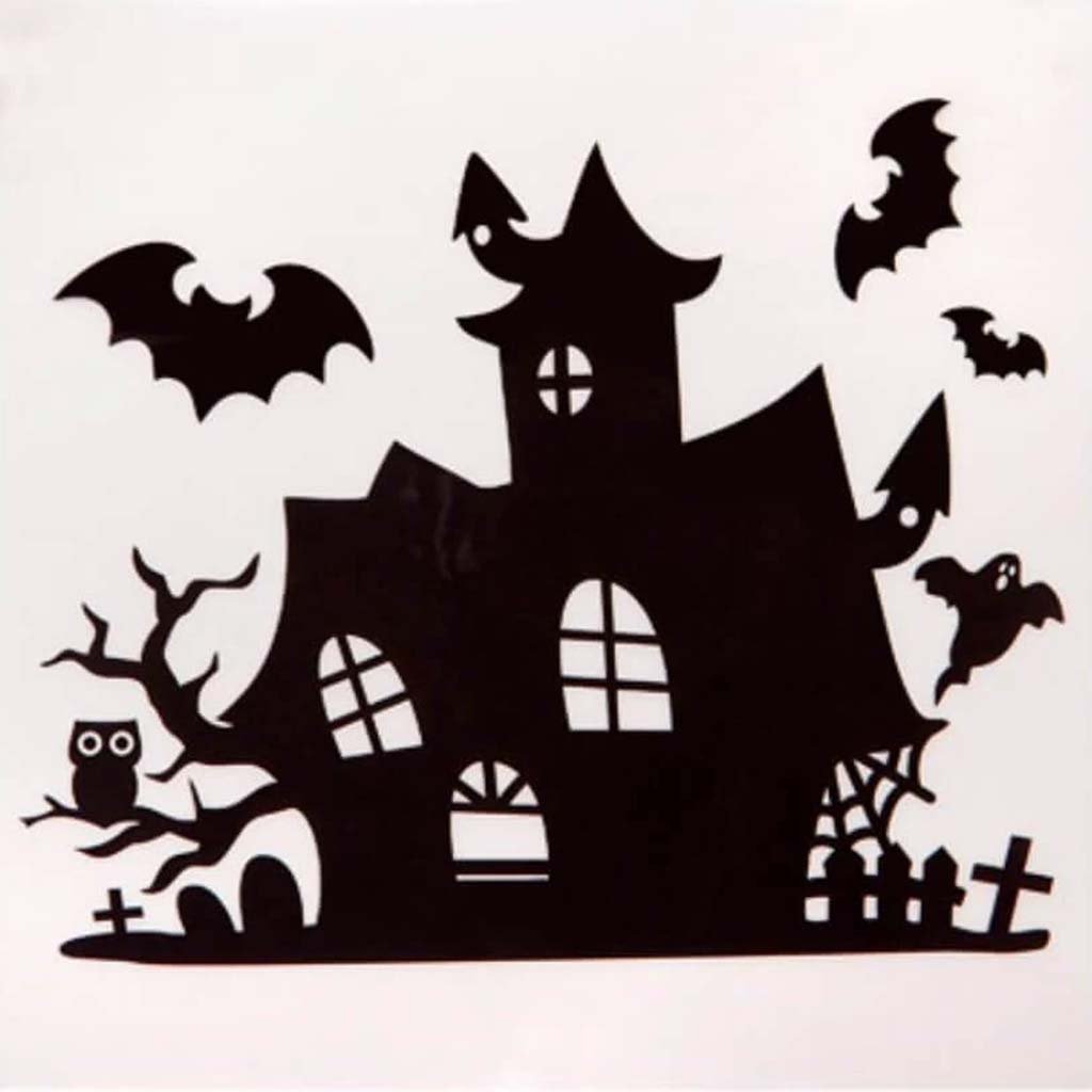 DECORative Halloween Decals Haunted House 6 x 6 inches 