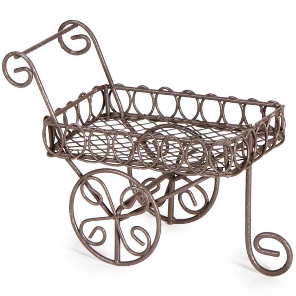 MINI METAL PULL CART RUSTIC 4X2X3 