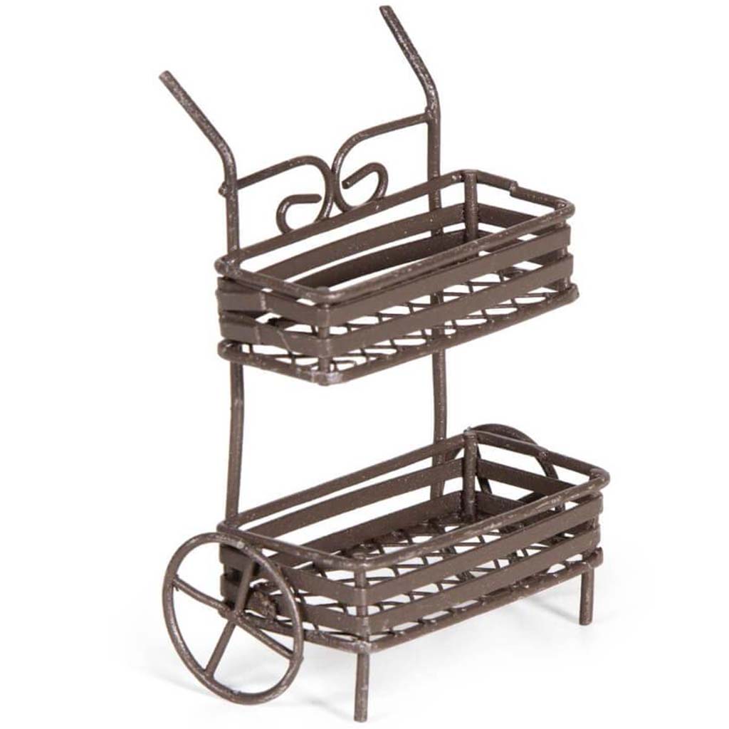 MINI METAL PULL CART W/2STORY RUSTIC COLOR 2X3X3 