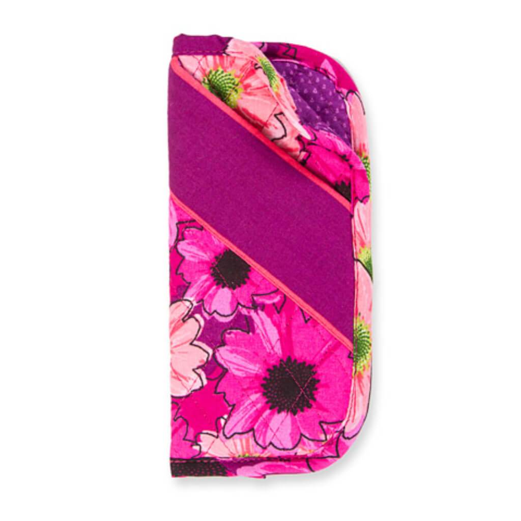 QUILTED FABRIC EYEGLASS CASE PINK FLORAL 