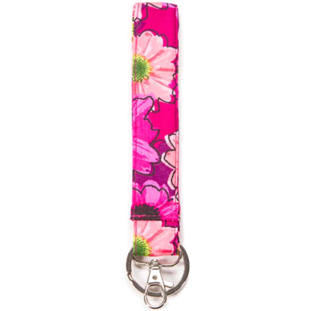 FABRIC LANYARD PINK FLORAL 7.5IN 