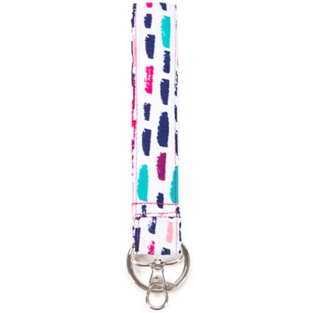 FABRIC LANYARD MULTICOLOR BRUSH STROKES 7.5IN 