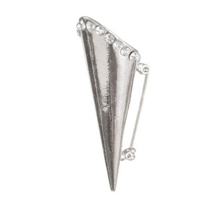 David Tutera Boutonniere Holder: Silver Metal Lapel Pin Vase w/Rhinestone Trim