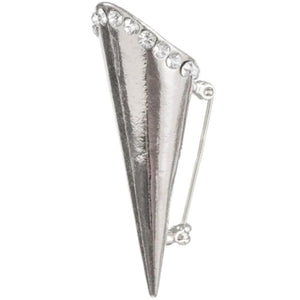 David Tutera Boutonniere Holder: Silver Metal Lapel Pin Vase w/Rhinestone Trim 