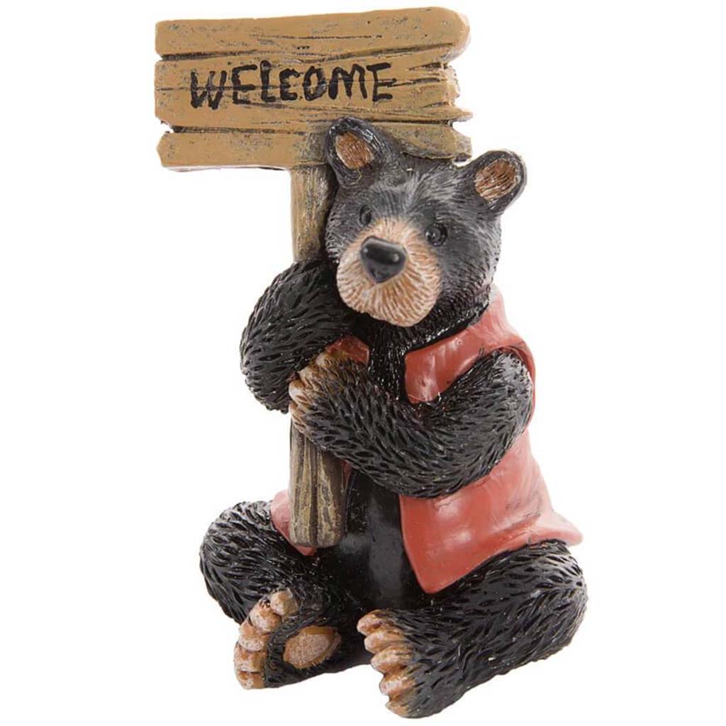 MINI BLACK BEAR COAT &amp; WELCOME SIGN 