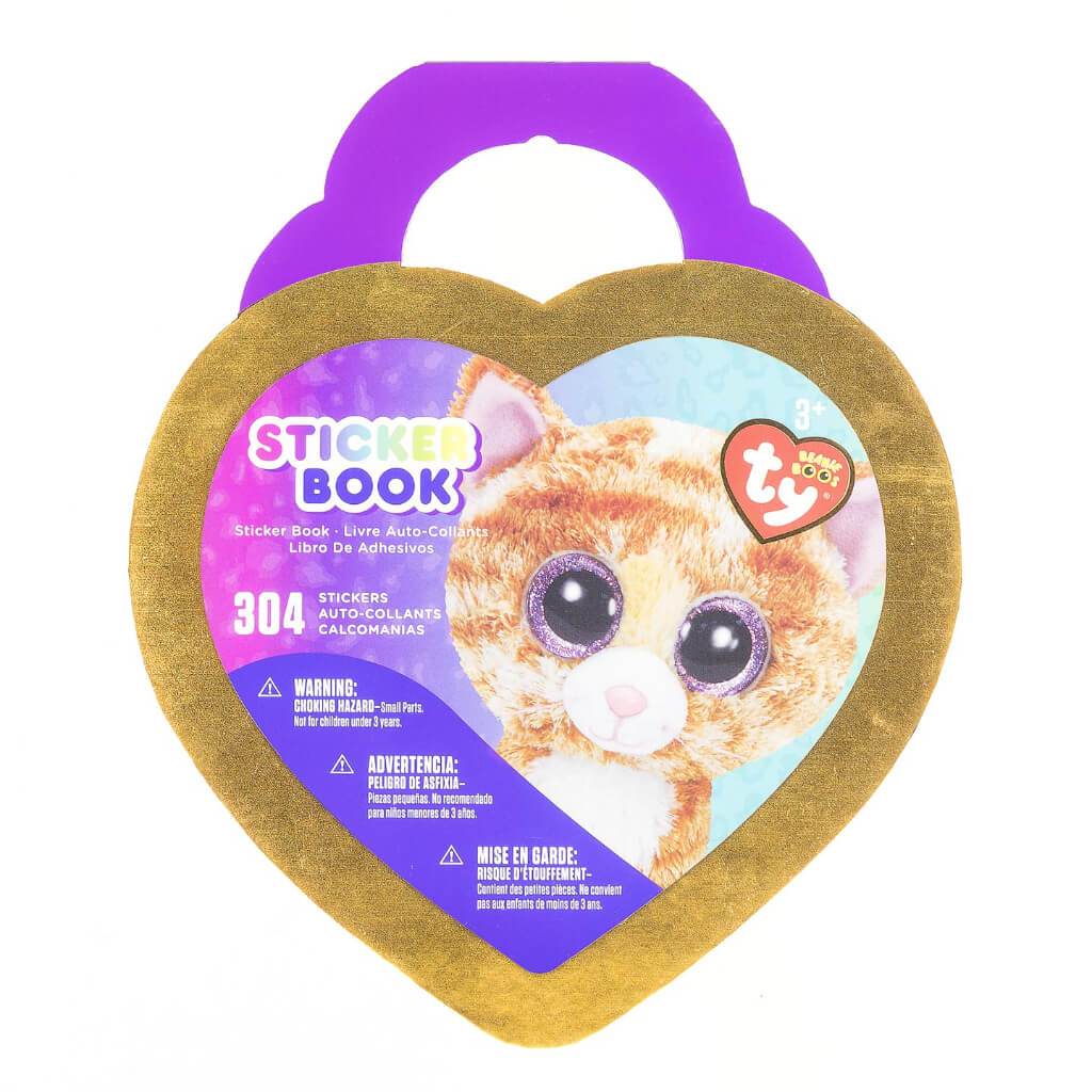 STICKER BOOK HEART SHAPE CAT FOIL &amp; GLITTER 