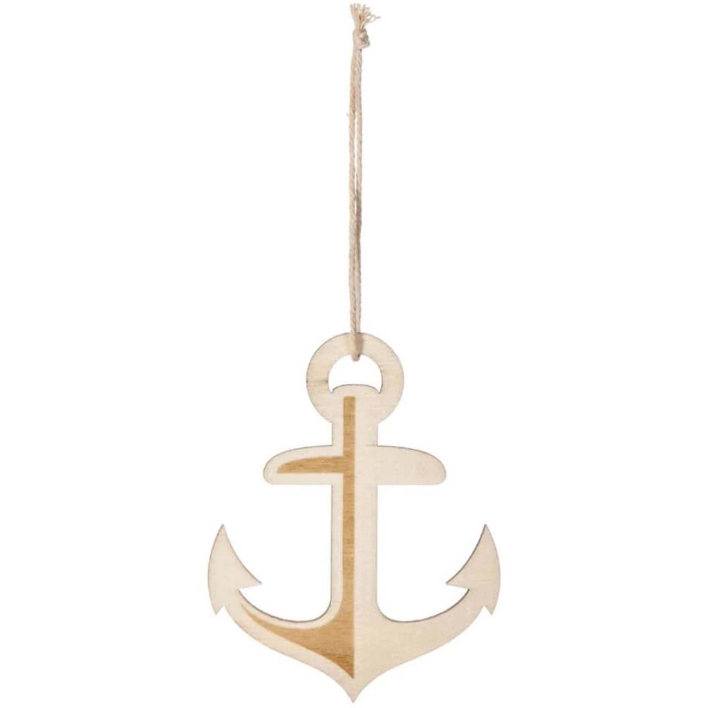 UNFINISH WOOD ORNAMENT ANCHOR 3X4 