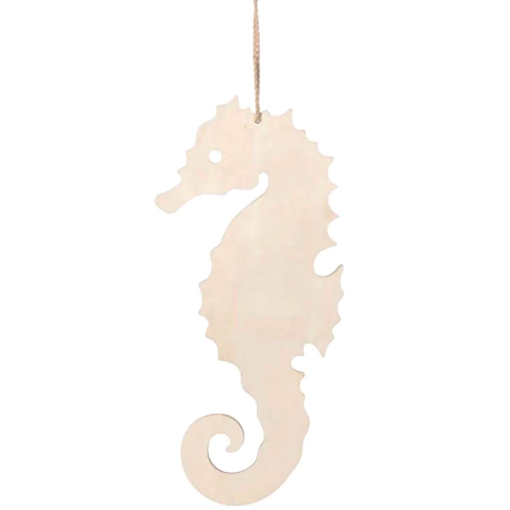 Unfinished Nautical Wood Ornaments: Seahorse Cutout, 11.7 inches 