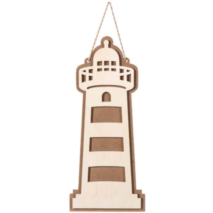 Layered Wood & MDF Lighthouse Shape: 11.7 inches 