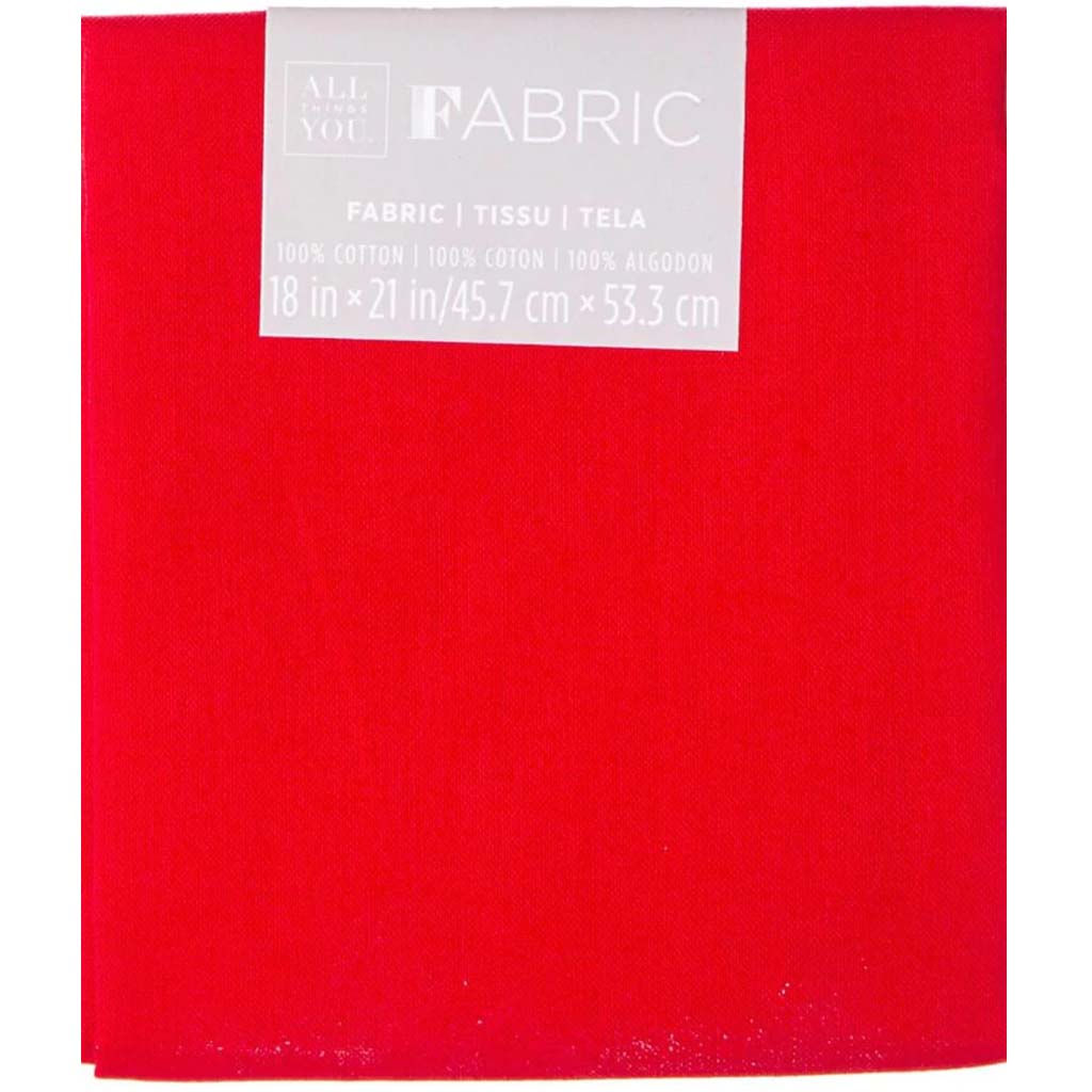 FABRIC SOLID RED 18X21IN 