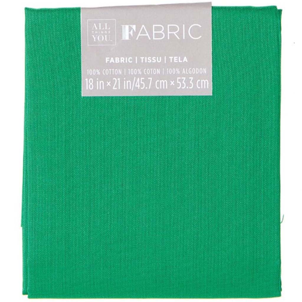 FABRIC SOLID GREEN 18X21IN 