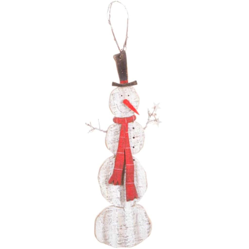 Wood Snowman Decoration: 4 X 17.52 Inches 