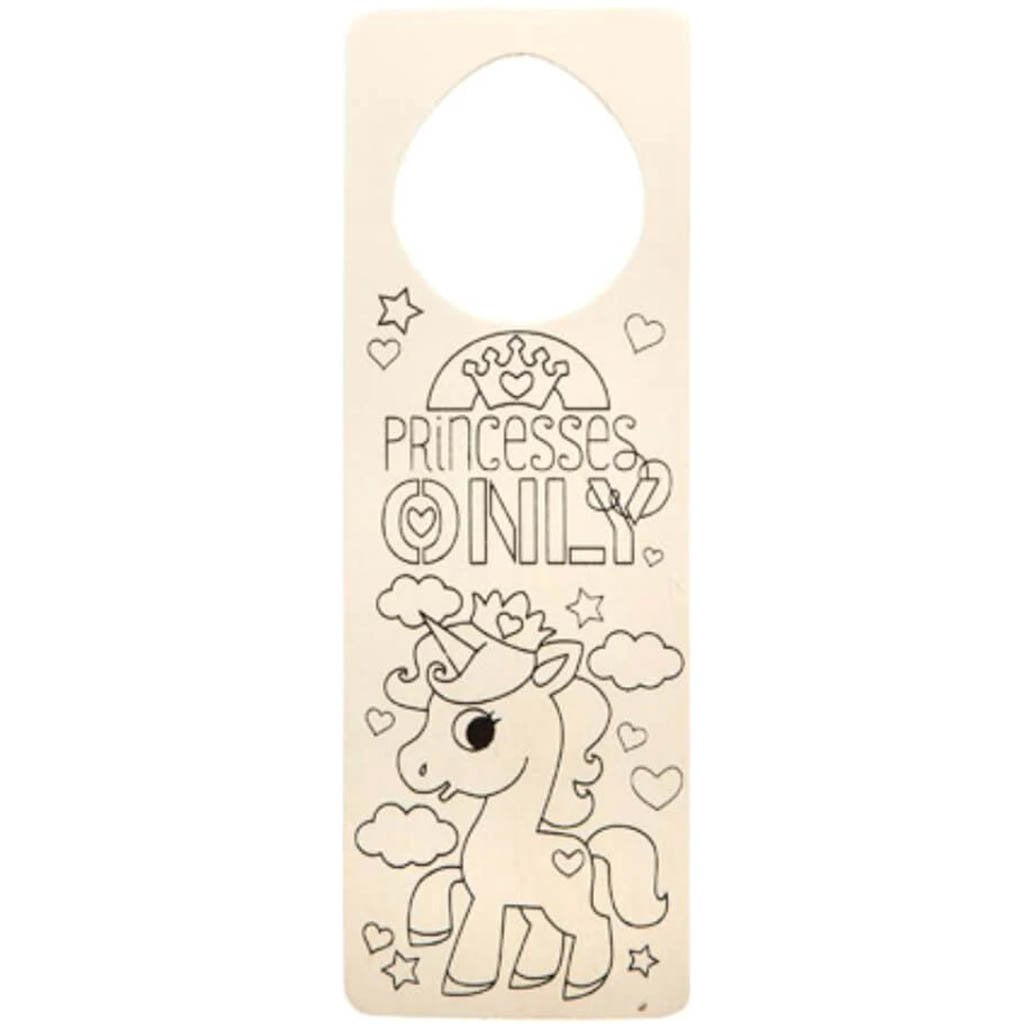 Color-In Door Hanger Unicorn/Butterfly 