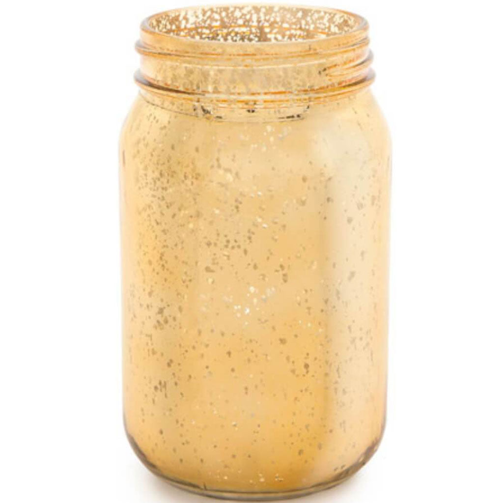 Mercury Glass Mason Jar Gold 5.5 inches 