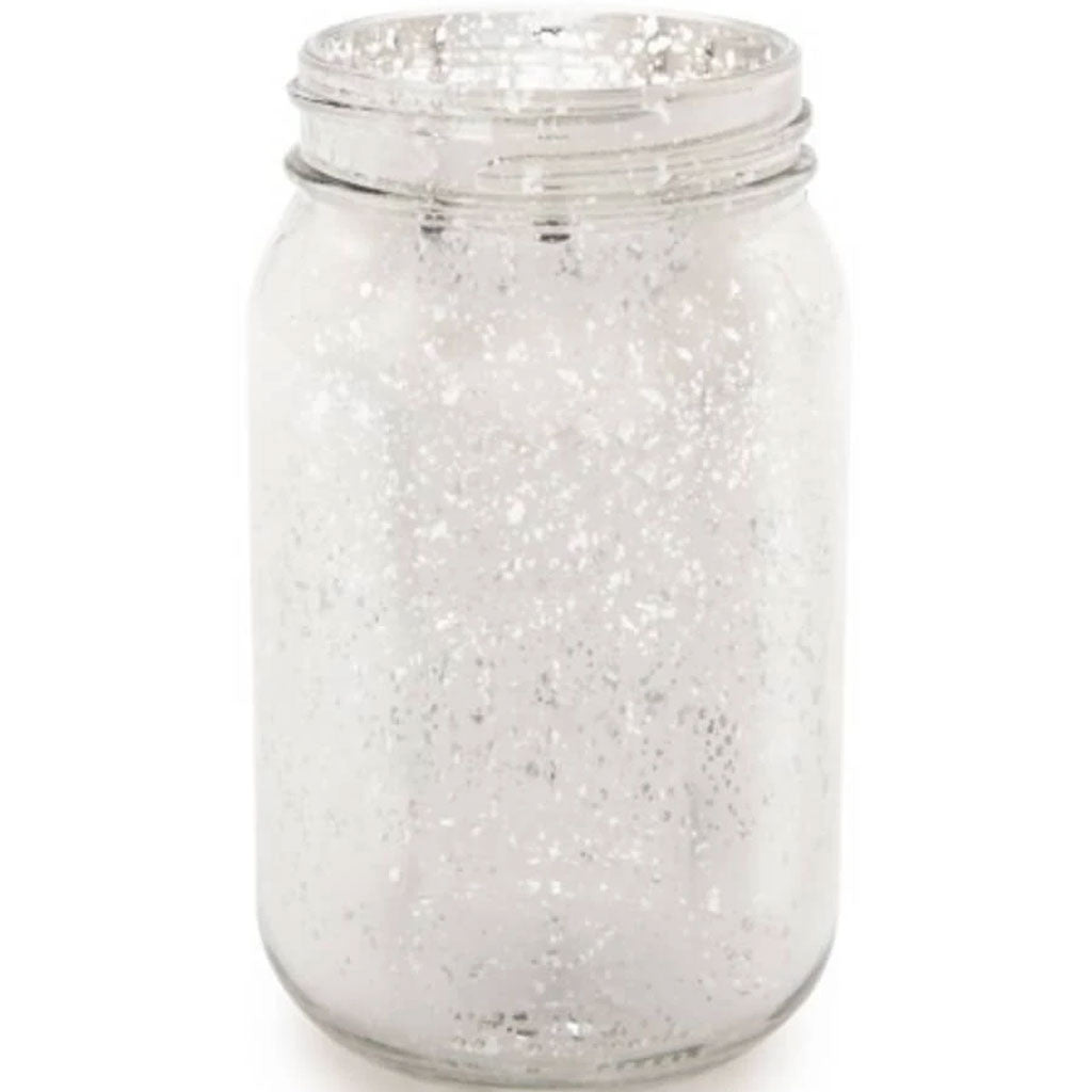 Mercury Glass Mason Jar Silver 5.5 inches 