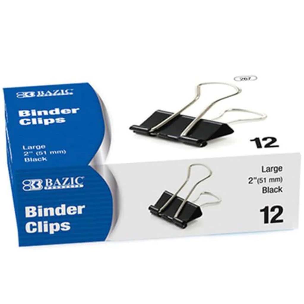 Black Binder Clip Large 2in 51mm 