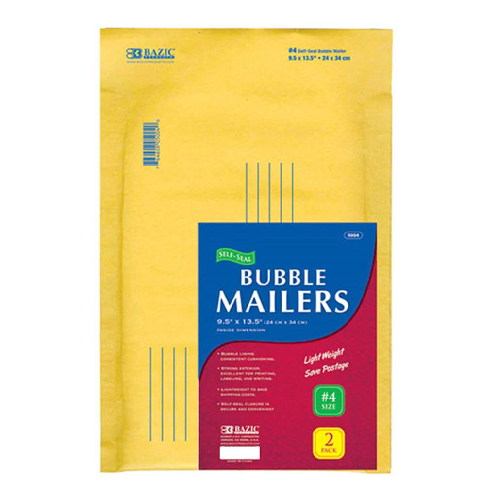 No. 4 Self Seal Bubble Mailers 2pcs 