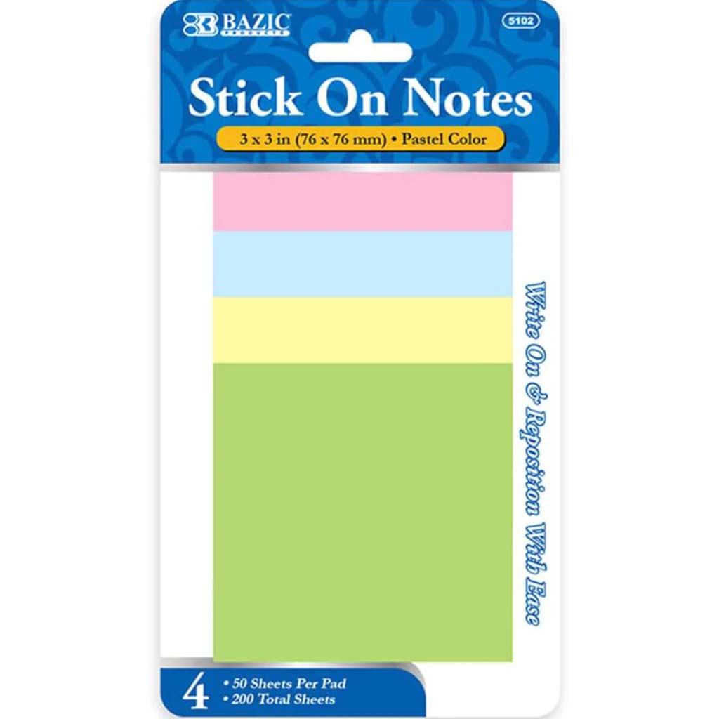 Stick On Note 3in x 3in 