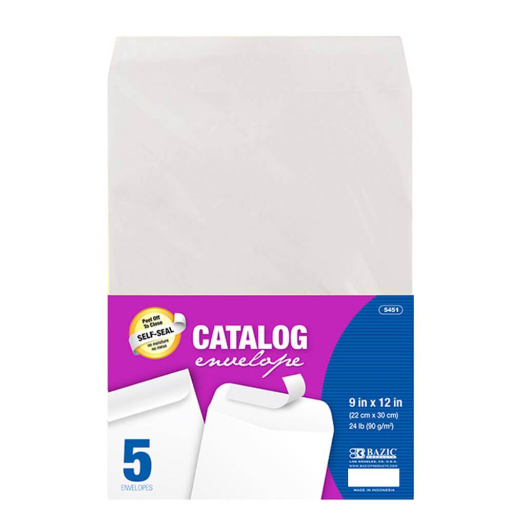 Self Seal Catalog Envelope White 9in x 12in 5ct 