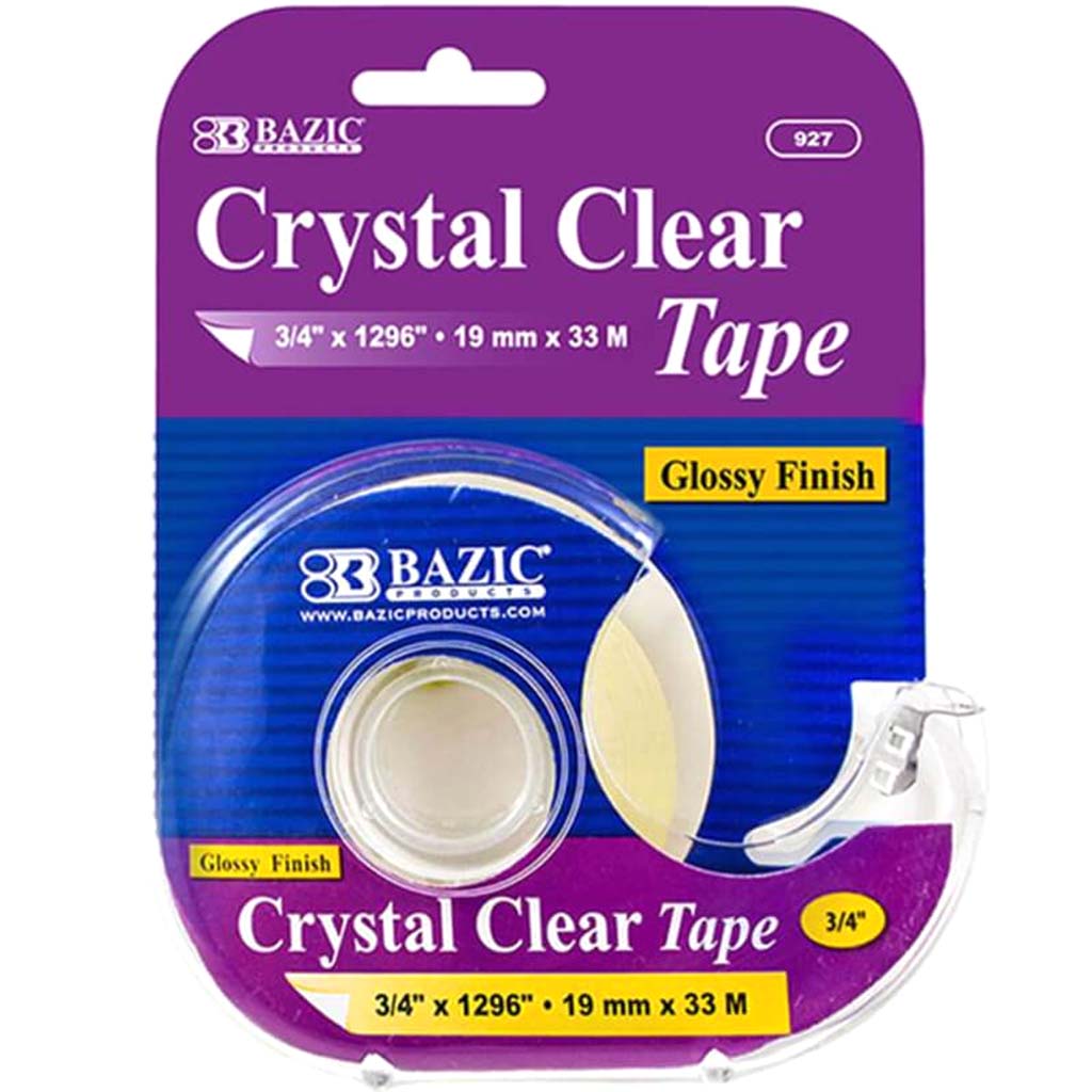 Clear Tape With Dispenser 3.4in x 1296in 