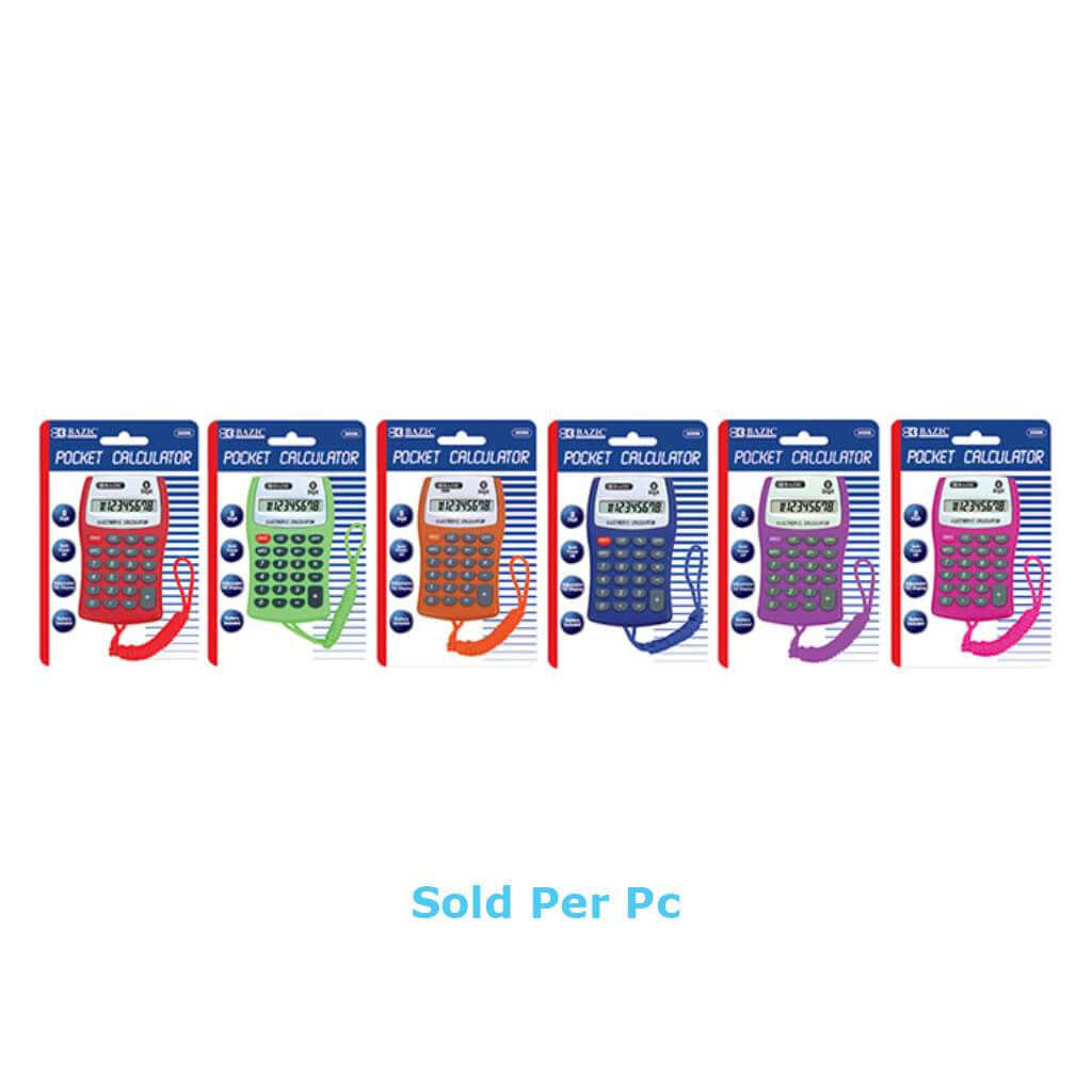 8 Digit Pocket Size Calculator with Neck String