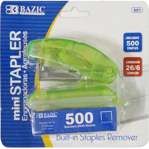 Bazic Mini Standard Stapler with 500ct Staples