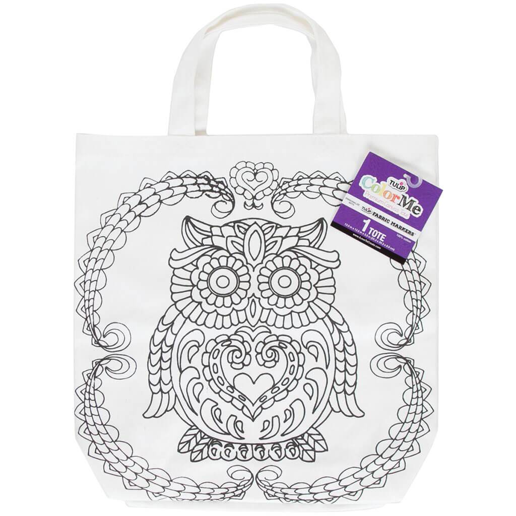 Tulip Color me Canvas Tote Bag Blank Black