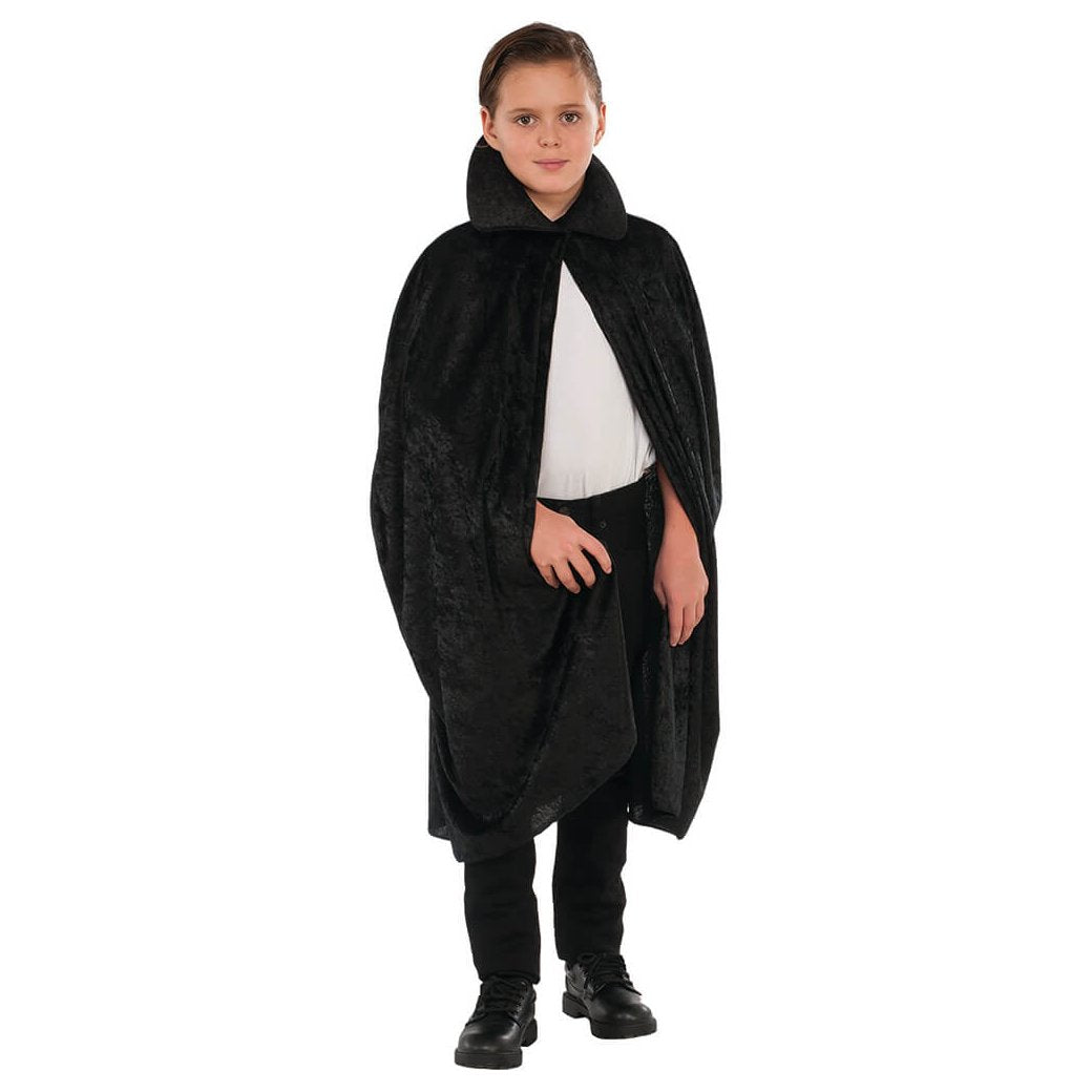 Velvet Cape with Collar 36in Black