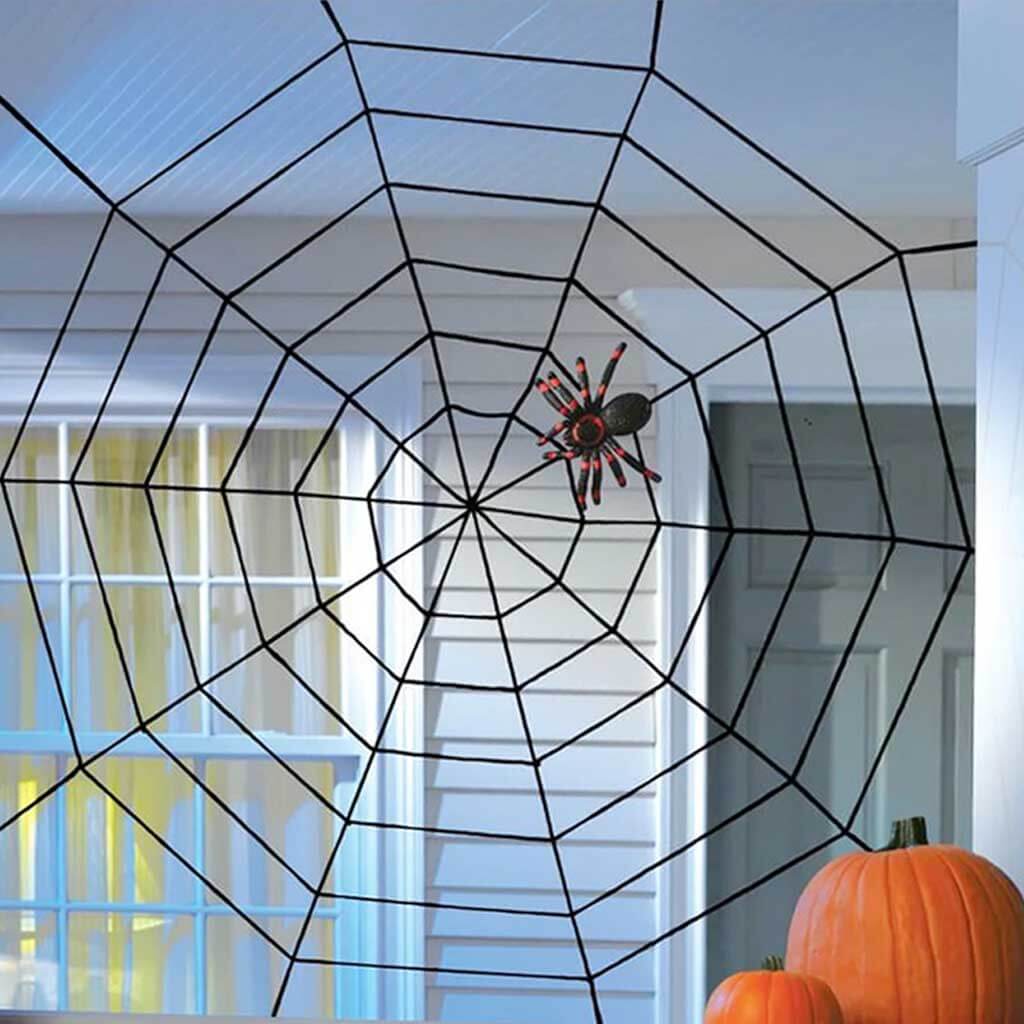 5ft Horror Spider Black Rope Spider-Web Prop Decoration 