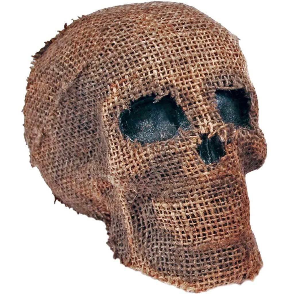 Burlap Skull with Jaw 