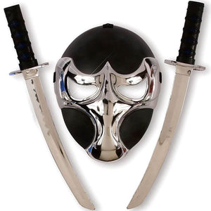 Raven Ninja Chrome Mask and Sword Set