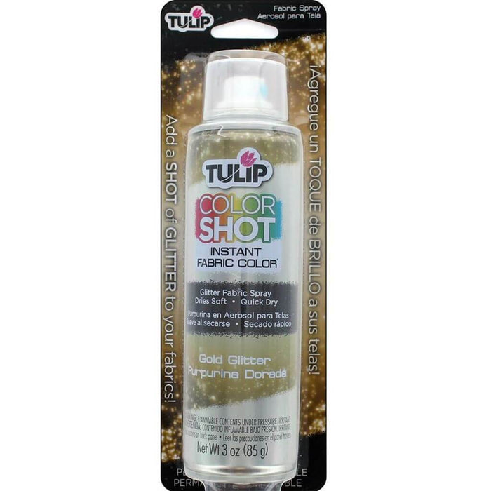 Color Shot Fabric Spray Aerosol Glitter Gold 3oz