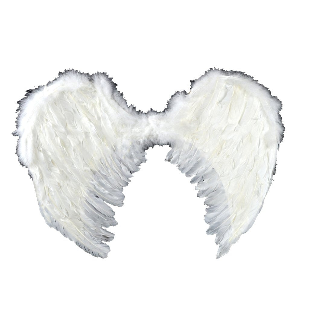 Feather Angel Wings W/Elastic Straps 22X22in White 