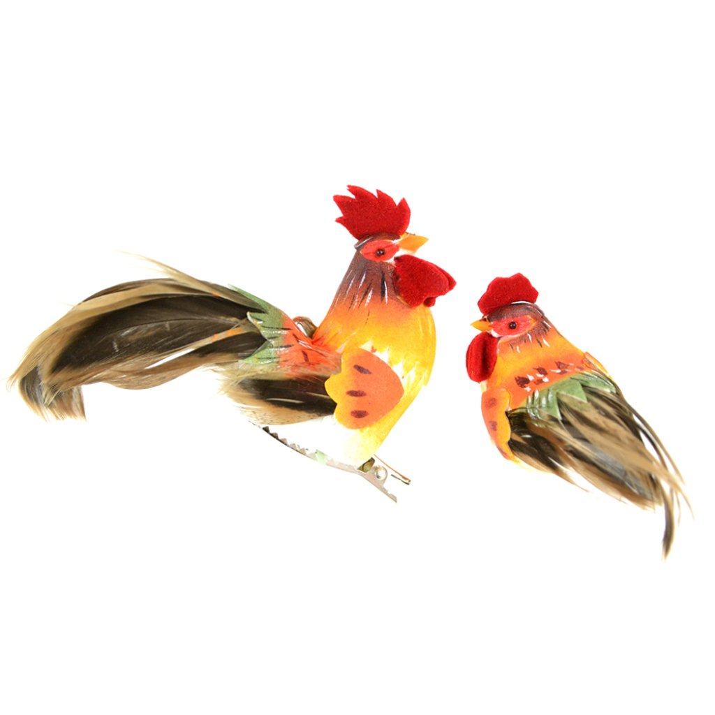 4â€? Rooster/ 2.75â€? Chicken Set 