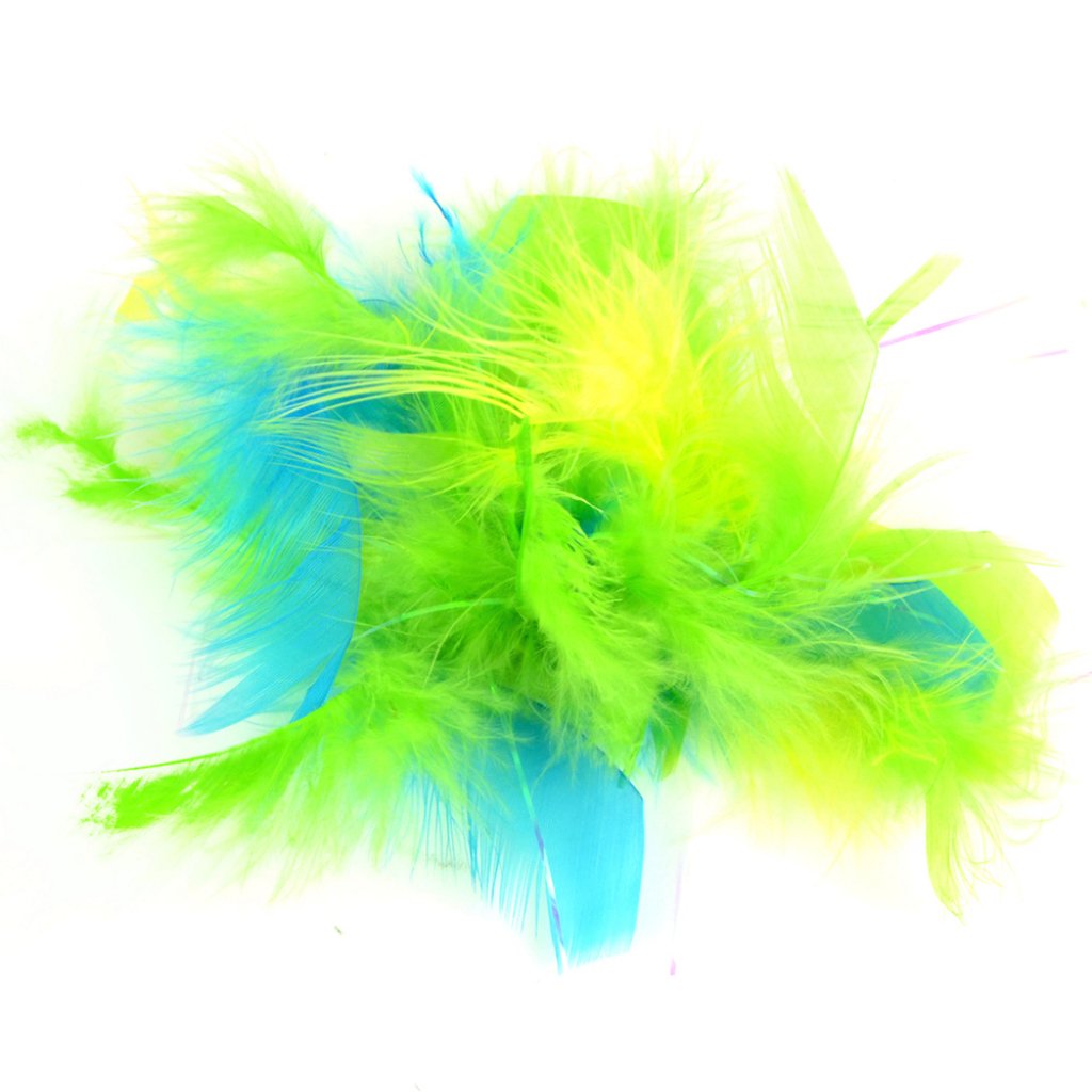 Flat Peacock Chandelle Clip Feather Turkey W/ Lurex 4â€? 