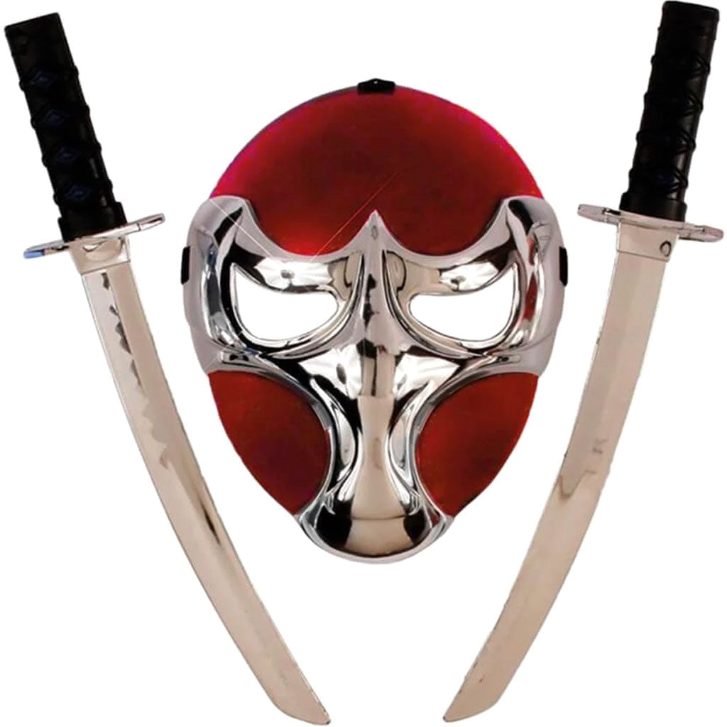 Raven Ninja Chrome Mask and Sword Set