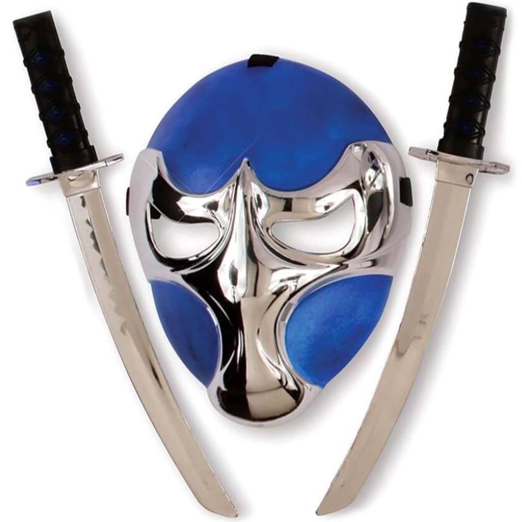 Raven Ninja Chrome Mask &amp; Sword Set