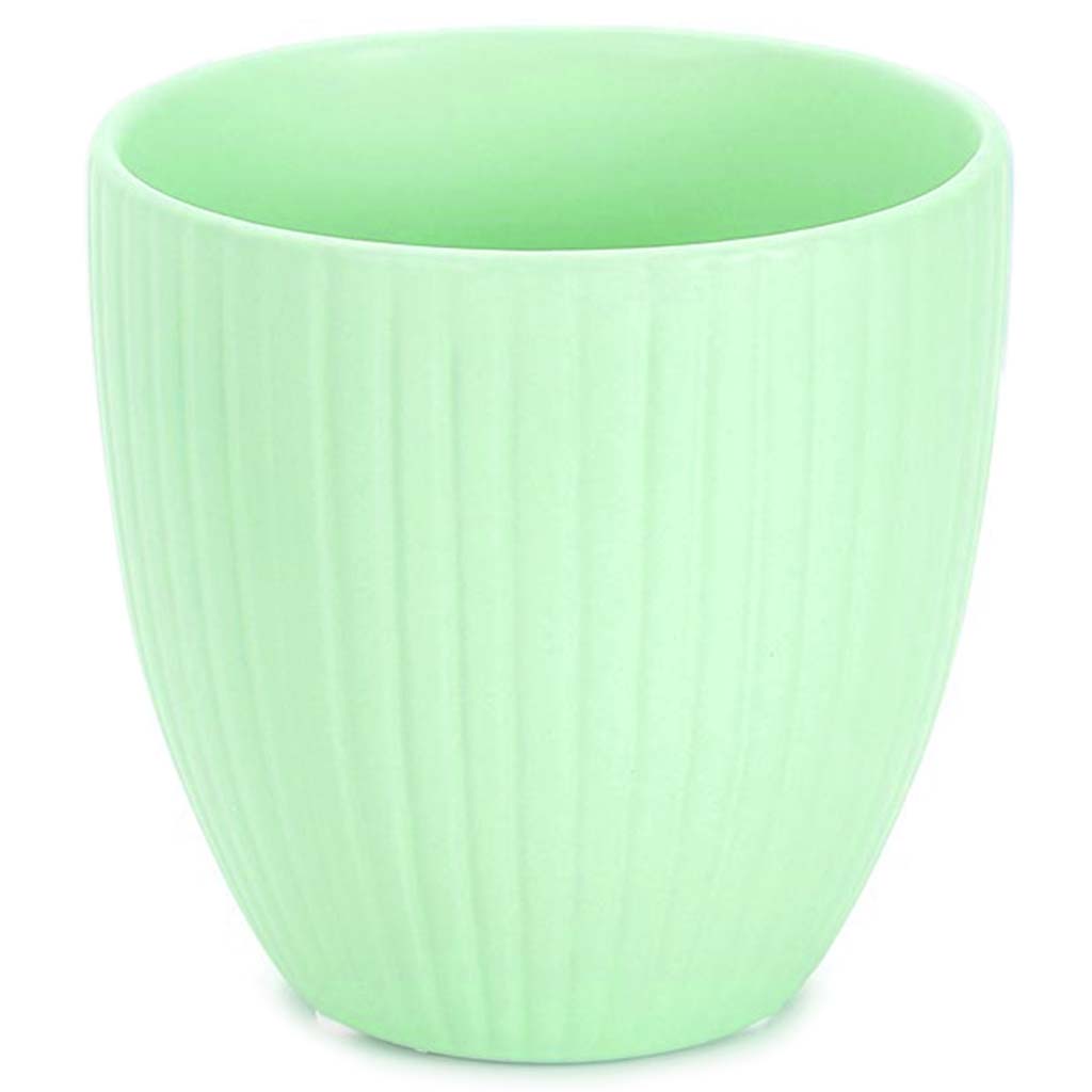 CERAMIC FLOWER POT 5IN GREEN