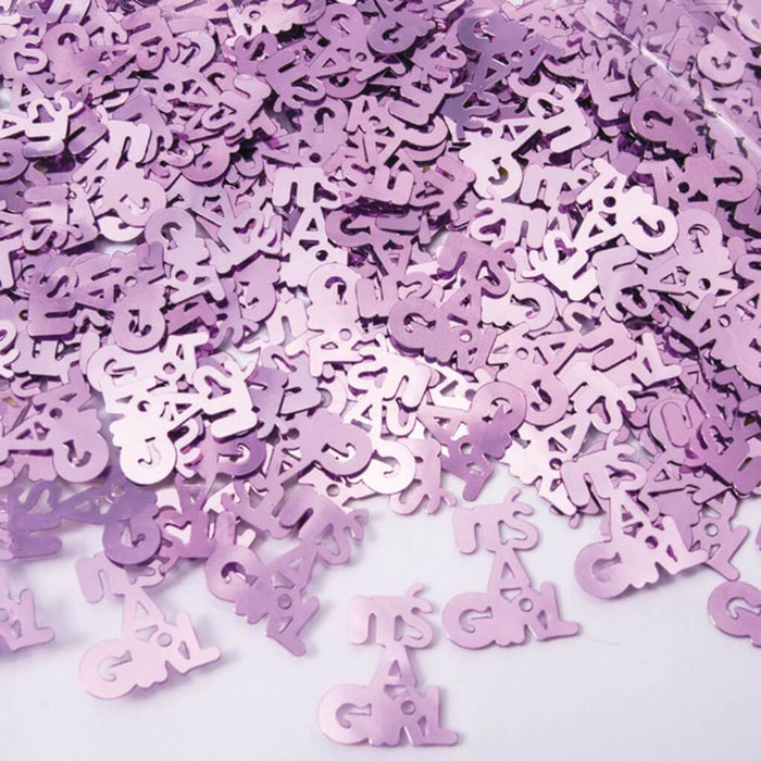 It's a Girl Meatllic Confetti Pink