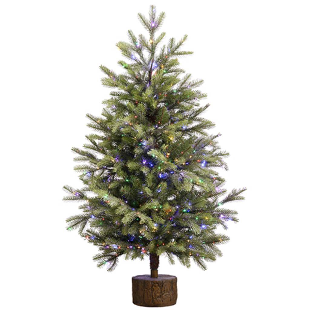 Pine Tree x710 With 650 Multi Rice Lights in Wood Base 