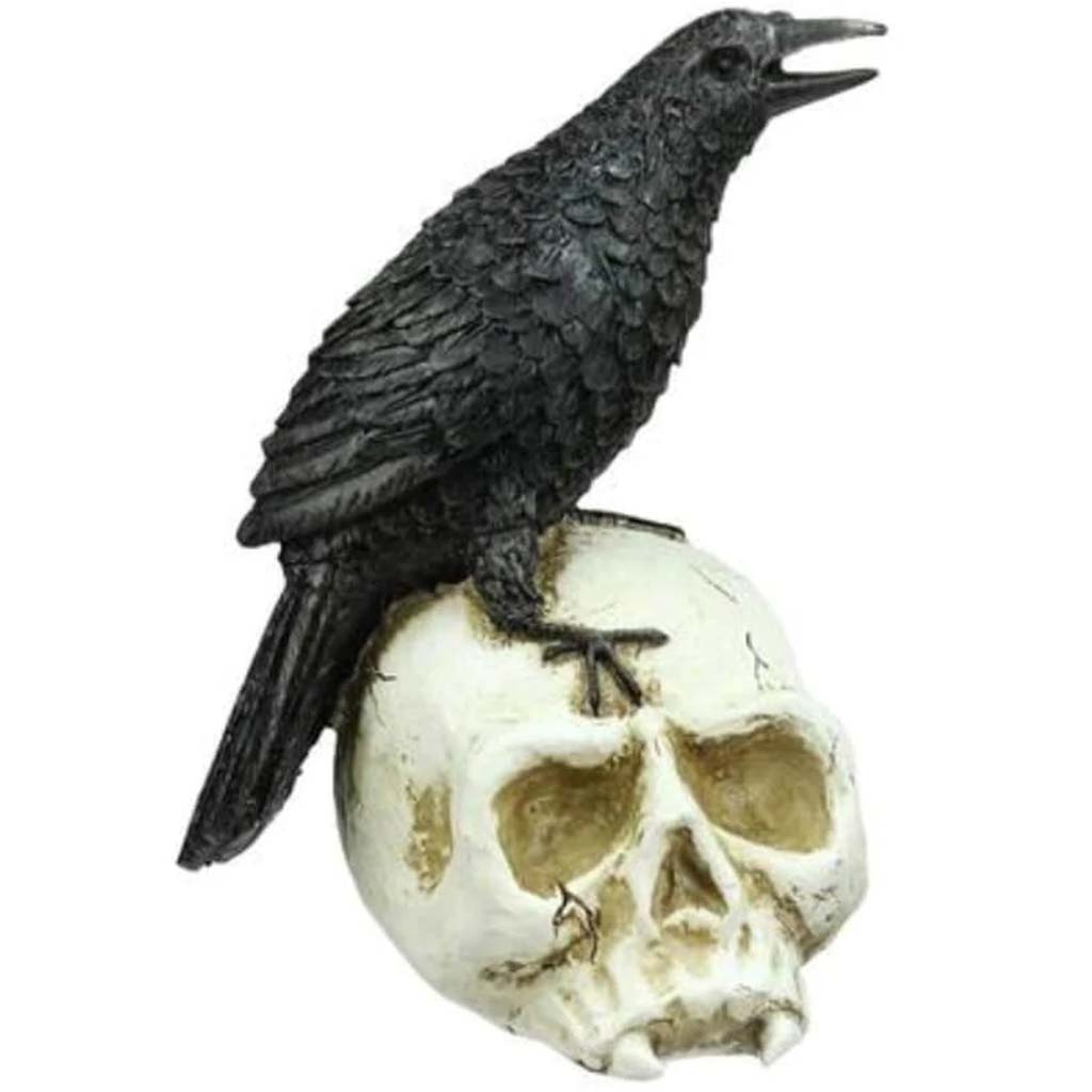 Crow On Skull Bk/Cr 10" 