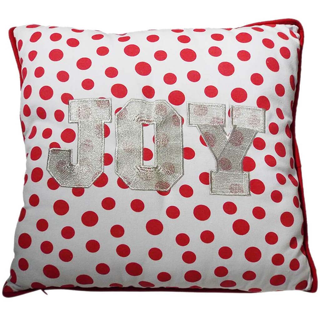 Joy Polka Dot Pillow with Bell 