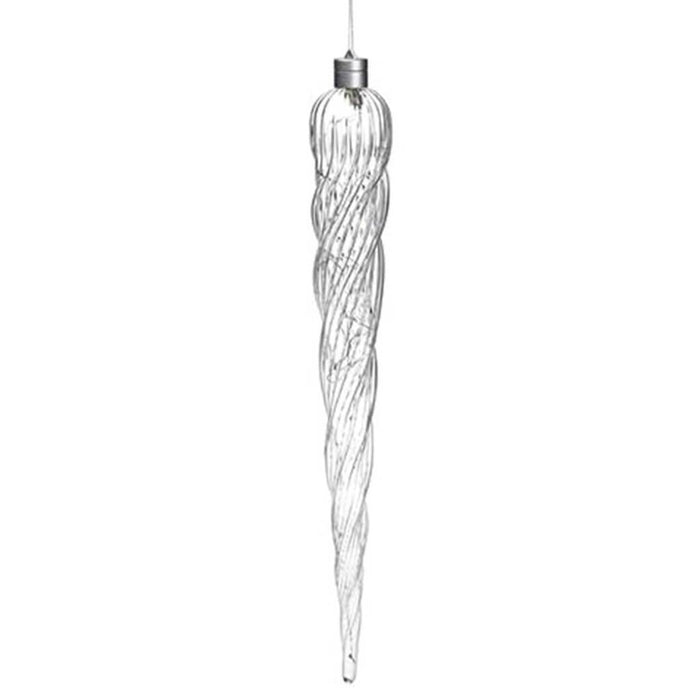 Glass Icicle Ornament Battery Operated 