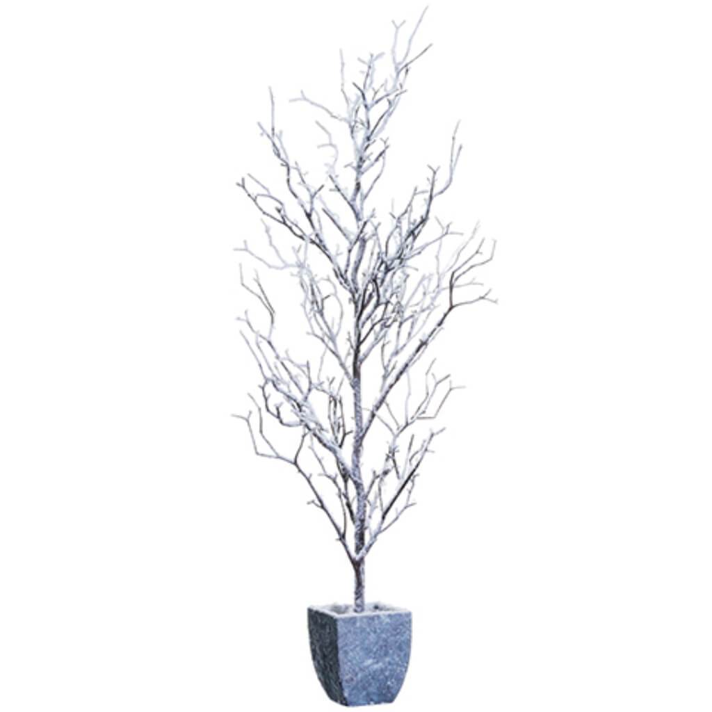 Snowed Twig Tree with Paper Mache Pot 
