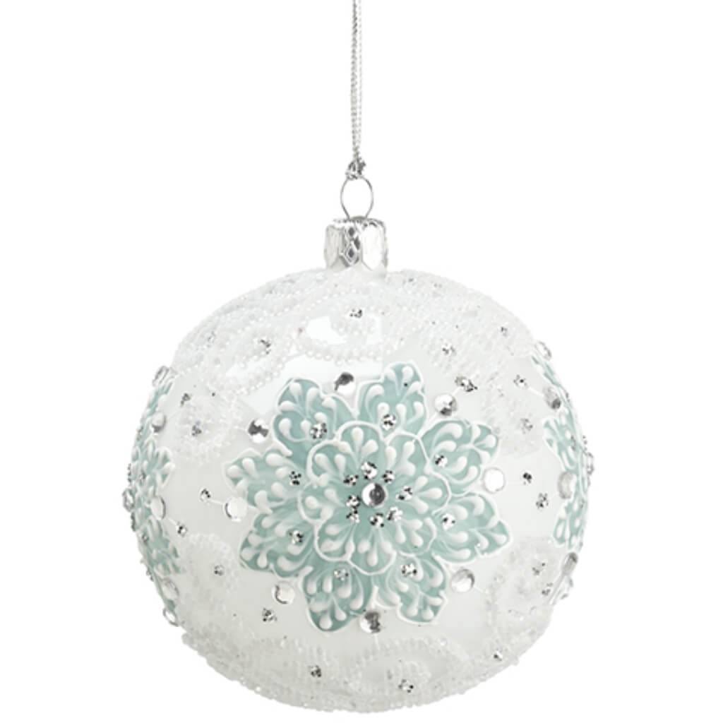 Snowflake Glass Ball Ornament 