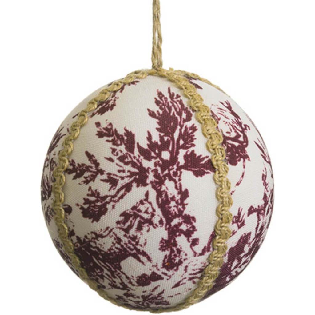 Toile Ball Ornament 