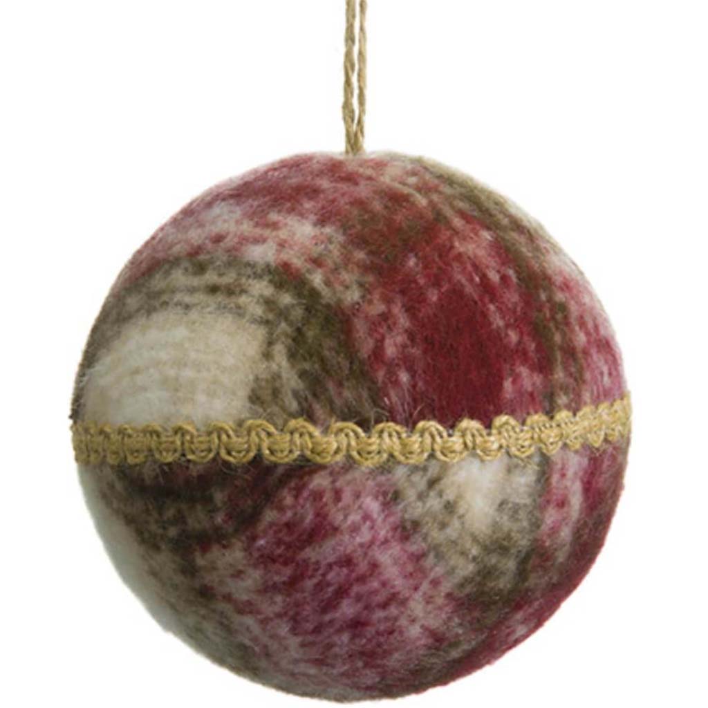 Plaid Ball Ornament 