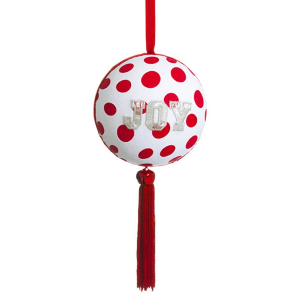 Joy Polka Dot Ball Ornament 